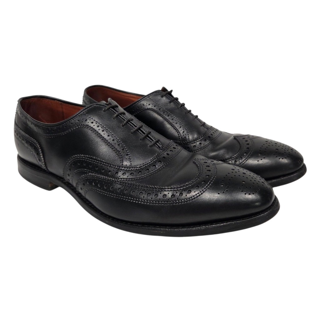 Allen Edmonds McAllister Oxford Men 11.5 D Black Leather Wingtip 6205 Shoes Vtg